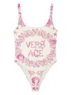Versace Underwater Barocco One-piece Swimsuit In Pink
