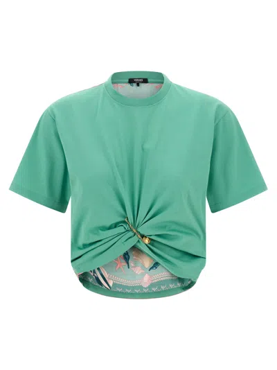 Versace Underwater Barocco T-shirt In Green