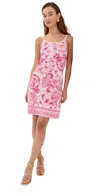 Versace Pink Underwater Barocco A-line Knit Minidress In Pink