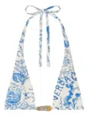 Versace Underwater Barocco Triangel-bikinitop In White