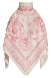 Versace Underwater Barocco Voile Cover-up Scarf Top In Pink