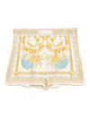 Versace Multicolor Shorts With Elastic Waist And All-over Underwater Barocco Print In Silk Woman