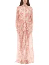 Versace Underwater Barocco Long Sleeve Cover-up Shirtdress In Pink