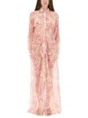 Versace Underwater Barocco Long Sleeve Cover-up Shirtdress In Pink