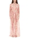 Versace Underwater Barocco Long Sleeve Cover-up Shirtdress In Pink