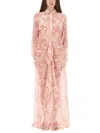Versace Underwater Barocco Long Sleeve Cover-up Shirtdress In Pink