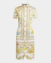 Versace Underwater Baroque-print Jersey Shirtdress