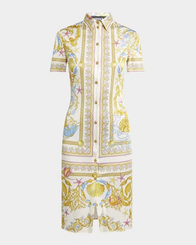VERSACE UNDERWATER BAROQUE-PRINT JERSEY SHIRTDRESS