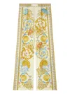 Versace Wide Leg Trousers With Underwater Baroque Print In Multi