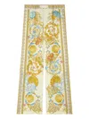 Versace Wide Leg Trousers With Underwater Baroque Print In Multi