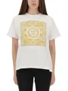 Versace Underwater Baroque Graphic Print Crew Neck T-shirt In White