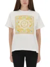 Versace Underwater Baroque Graphic Print Crew Neck T-shirt In White
