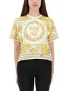 Versace Baroque Underwater Cropped T-shirt In Multi