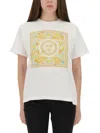Versace Underwater Baroque Graphic Print Crew Neck T-shirt In White