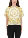 Versace Baroque Underwater Cropped T-shirt In Multi
