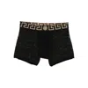 Versace Boxer With Logo Pattern In Black