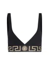 Versace Greca Print Triangle Bralette In Black