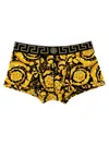 Versace 'baroque' Print Stretch Waistband Boxers In Black