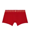 Versace Red Greca Border Long Boxer Briefs In Red