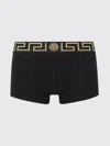 Versace Greca Print Stretch-cotton Boxer Shorts With Medusa Logo In Black
