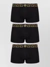 Versace Underwear Set Elastic Waistband Logo Detail In Black