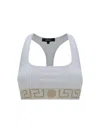Versace Greca Border Scoop Bralette In Optical White