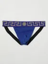 Versace Greca Border Jockstrap In Blue