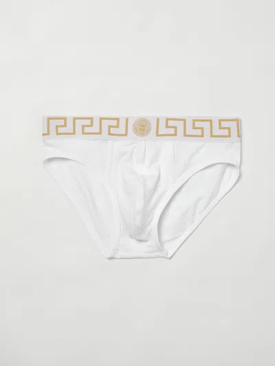 Versace Grecca Band Briefs In White