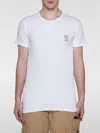 Versace White Crewneck T-shirt With Medusa Print On The Front In Cotton Stretch Man In White