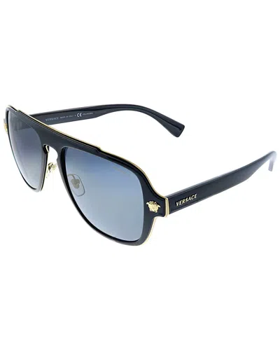 Versace Unisex 2199 100281 56mm Polarized Sunglasses In Blue