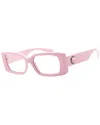 Versace Ladies Pink Rectangular Eyeglass Frames 0ve3362u In Pink