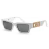 Versace Unisex 54 Mm White Sunglasses In White