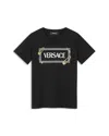 Versace Unisex 90s Pinned Logo Print Tee - Little Kid, Big Kid In Black