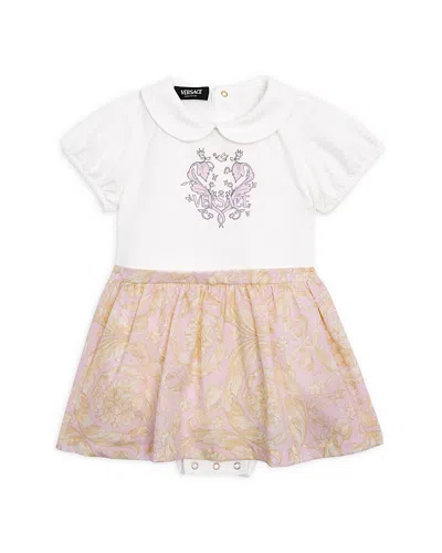 Versace Barocco Baby Bodysuit Dress In Print