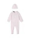 Versace Unisex Barocco Print Jersey Footie & Hat Set - Baby In Pink+print