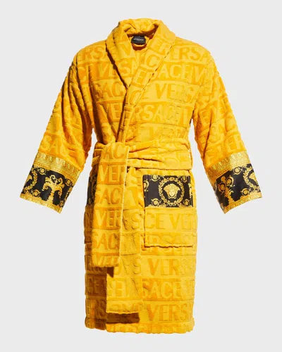 Versace Unisex Barocco Sleeve Robe In Gold