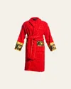 Versace Unisex Barocco Sleeve Robe In Red