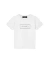 Versace Unisex Jersey '90 Damier Print Tee - Baby, Little Kid In White+grey