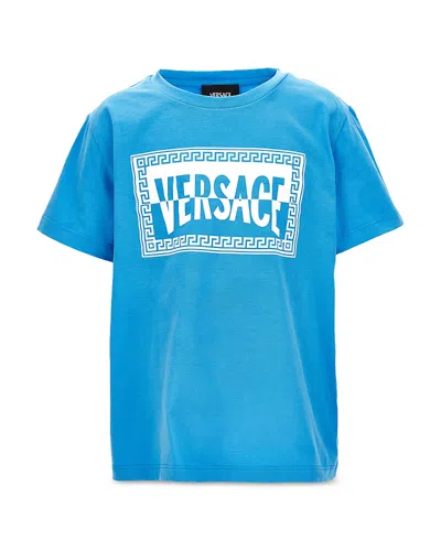 Versace Unisex Jersey Logo Contrast Tee - Little Kid, Big Kid In Blue