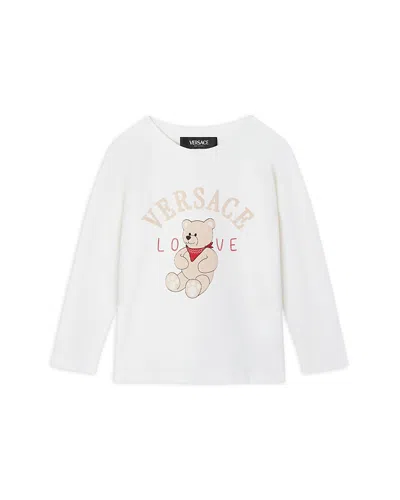 Versace Unisex Love Teddy Graphic Jersey Tee - Little Kid In White+sand+red