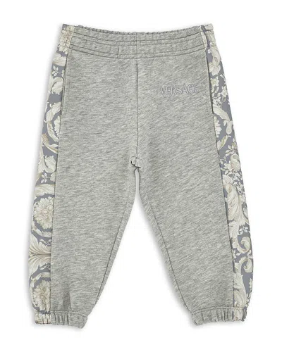 Versace Unisex Melange Fleece Barocco Sweatpants - Baby, Little Kid In Gray