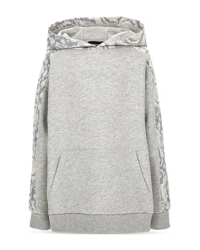 Versace Unisex Melange Fleece Hoodie - Little Kid, Big Kid In Gray