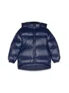 Versace Unisex Mini Down Jacket With Logo In Blue