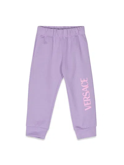 Versace Unisex Cotton Sweatpants For Baby In Purple