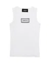 Versace Unisex Ribbed Logo Tank Top - Baby, Little Kid In White