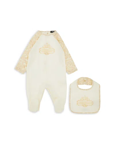 Versace Unisex Stretch Jersey Footie And Bib Set - Baby In Neutral