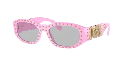 Versace Biggie Stud-embellished Sunglasses In Rosa
