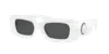 Versace Womens White Ve4474u Rectangle-frame Acetate Sunglasses In Dark Grey