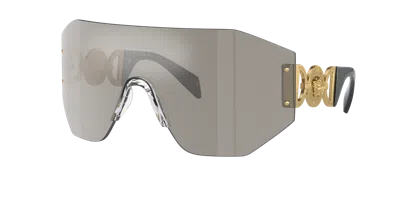 Versace Unisex Sunglasses Ve2258 In Grey Mirror Silver