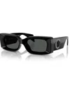 Versace Medusa-plaque Rectangular-frame Sunglasses In Black